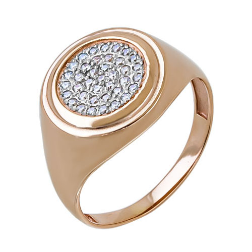 Печатка из золота с фианитом