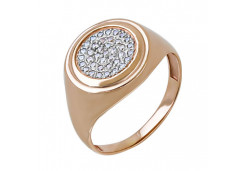 Печатка из золота с фианитом