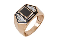 Печатка из золота с фианитом