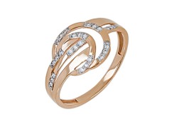 Золотое кольцо с фианитом