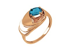 Золотое кольцо с лондон топазом