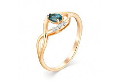 Золотое кольцо с лондон топазом