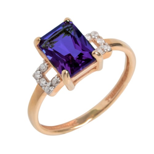 Золотое кольцо с танзанитом