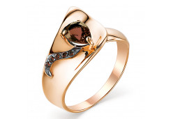Золотое кольцо с раух-топазом