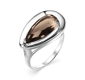 Серебряное кольцо с раух-топазом