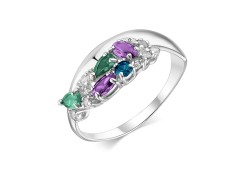 Серебряное кольцо с полудрагоценными камнями