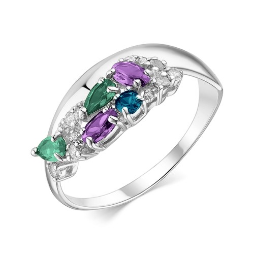 Серебряное кольцо с полудрагоценными камнями