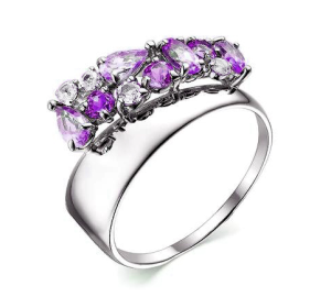 Серебряное кольцо с аметистом