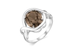 Серебряное кольцо с раух-топазом