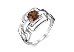 Серебряное кольцо с раух-топазом