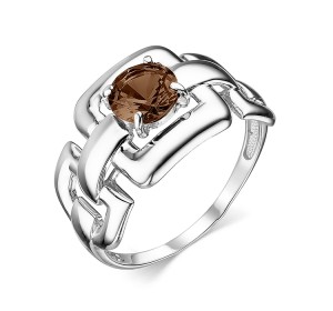 Серебряное кольцо с раух-топазом