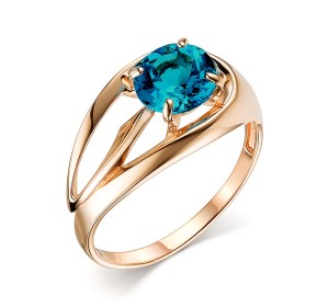Золотое кольцо с лондон топазом