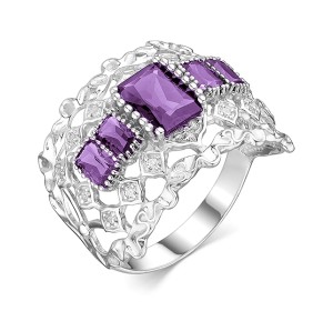 Серебряное кольцо с аметистом
