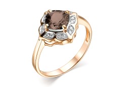 Золотое кольцо с раух-топазом