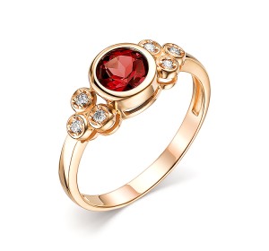 Золотое кольцо с гранатом