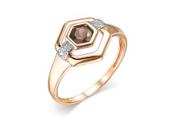 Золотое кольцо с раух-топазом