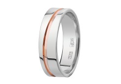 Кольцо обручальное из белого золота 