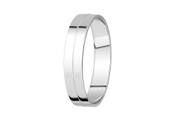 Кольцо обручальное из белого золота 