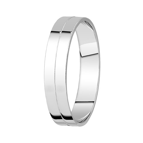 Кольцо обручальное из белого золота 