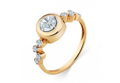 Золотое кольцо с фианитом
