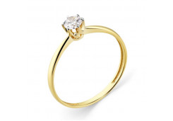 Кольцо из желтого золота с фианитом