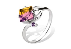 Серебряное кольцо с полудрагоценными камнями