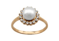 Золотое кольцо с жемчугом