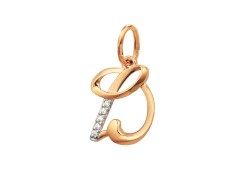 Золотая подвеска с фианитом