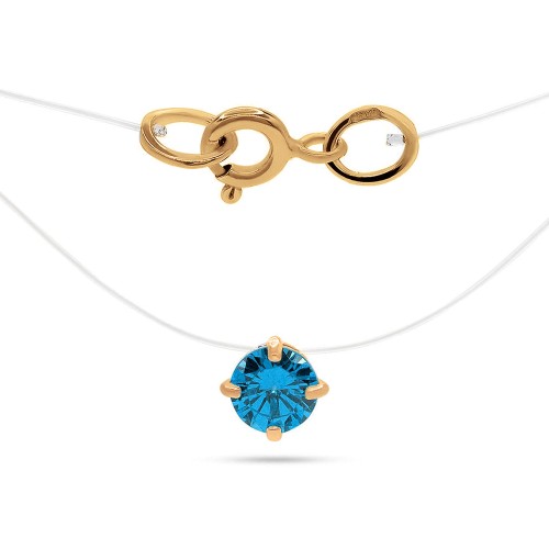 Подвеска на леске из золота с фианитом