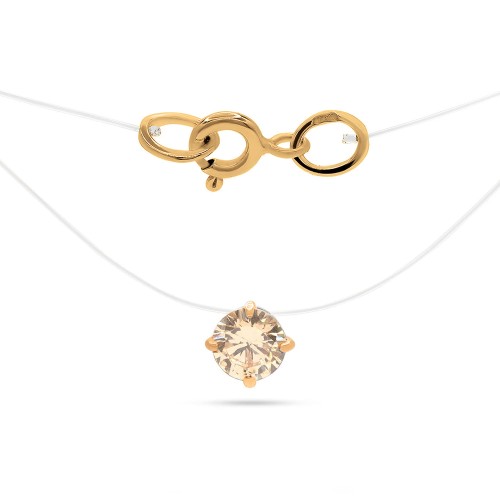 Подвеска на леске из золота с фианитом