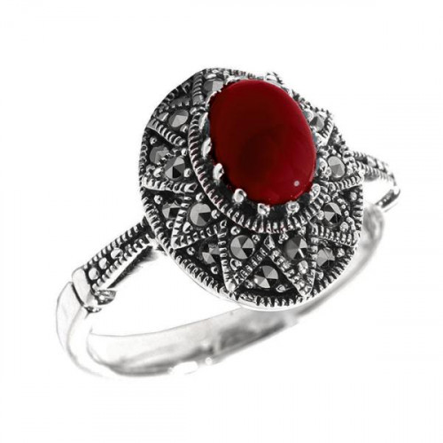 Серебряное кольцо с сердоликом