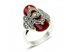 Серебряное кольцо с кораллом