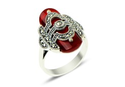 Серебряное кольцо с кораллом