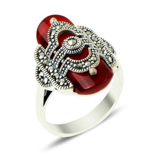 Серебряное кольцо с кораллом