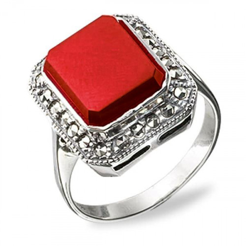 Серебряное кольцо с кораллом