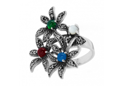 Серебряное кольцо с полудрагоценными камнями