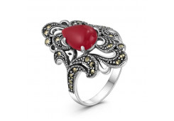 Серебряное кольцо с кораллом
