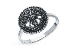 Серебряное кольцо с марказитом