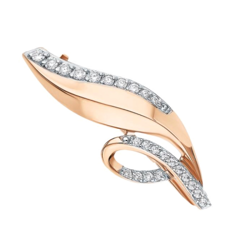 Брошь из золота с фианитом