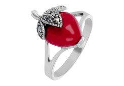 Серебряное кольцо с кораллом