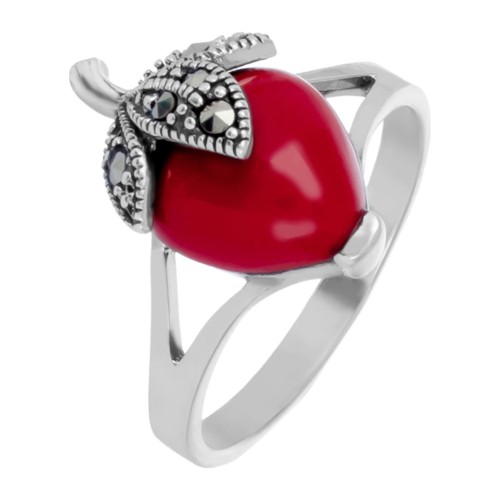 Серебряное кольцо с кораллом