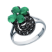 Серебряное кольцо с агатом зеленым