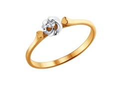 Золотое кольцо с бриллиантом