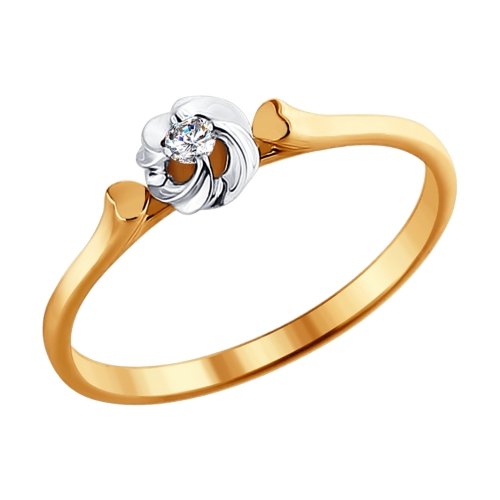 Золотое кольцо с бриллиантом