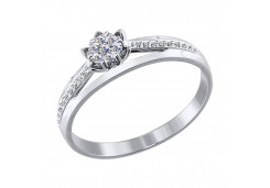 Кольцо из белого золота с бриллиантом