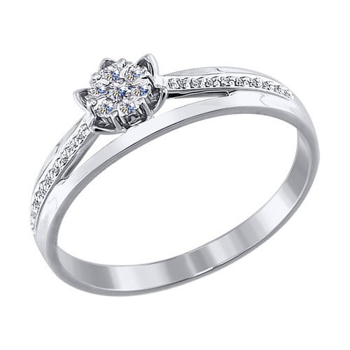 Кольцо из белого золота с бриллиантом