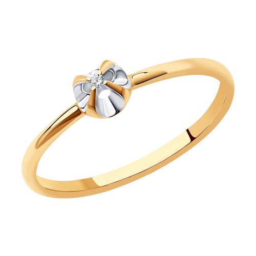 Золотое кольцо с бриллиантом