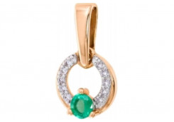 Золотая подвеска с изумрудом