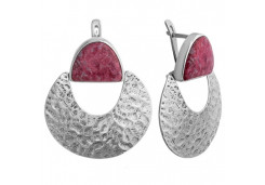 Серебряные cерьги висячие с тулитом