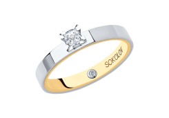 Золотое кольцо с бриллиантом